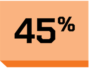 graphic displaying 45%